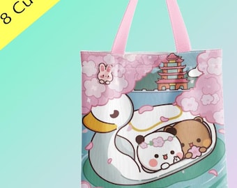 Bubu and Dudu Canvas Tote Bag ( Panda Yier and Bear Bubu )