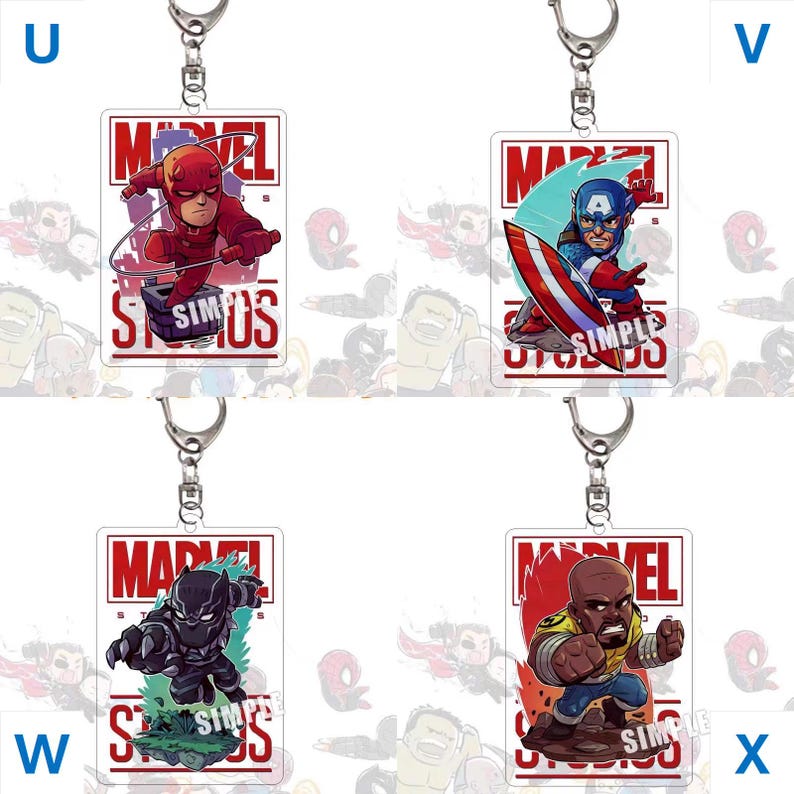 SET OF 2 : Superhero Villain Character Acrylic Keychain , Bag Charm ...