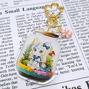Sameko Saba in Terrarium Keychain Acrylic Charm | Scratch Resistance Keyring Bag Charm Key Chain [Good news : we will pay US tariffs]
