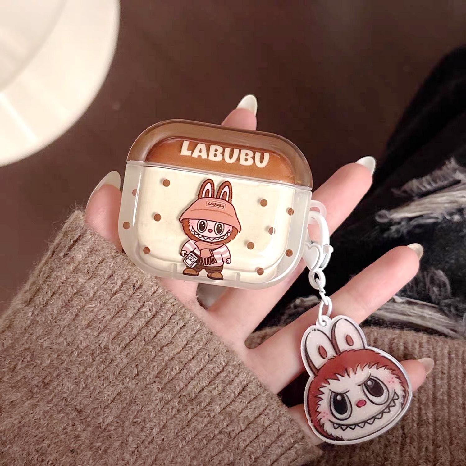 LABUBU イヤホーンケース LABUBU Originals-Brown Silicone Earphone Bag | Accessories