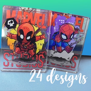 SET OF 2 Superhero Villain Character Acrylic Keyring , Bag Charm, Keychain