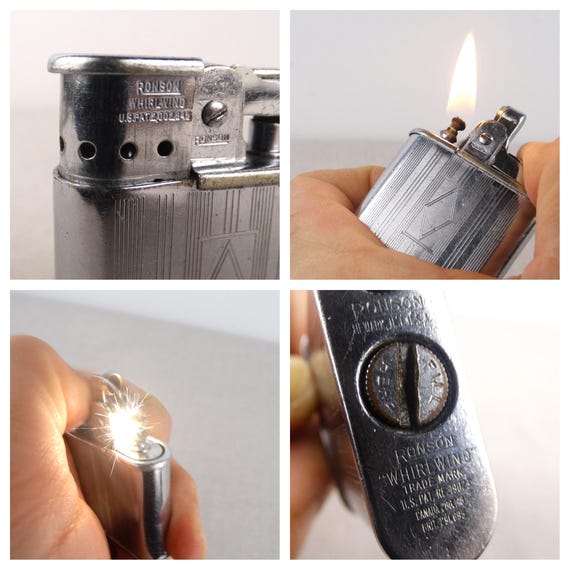 Vintage Ronson Whirlwind Lighter, Windproof Lighter, Petrol