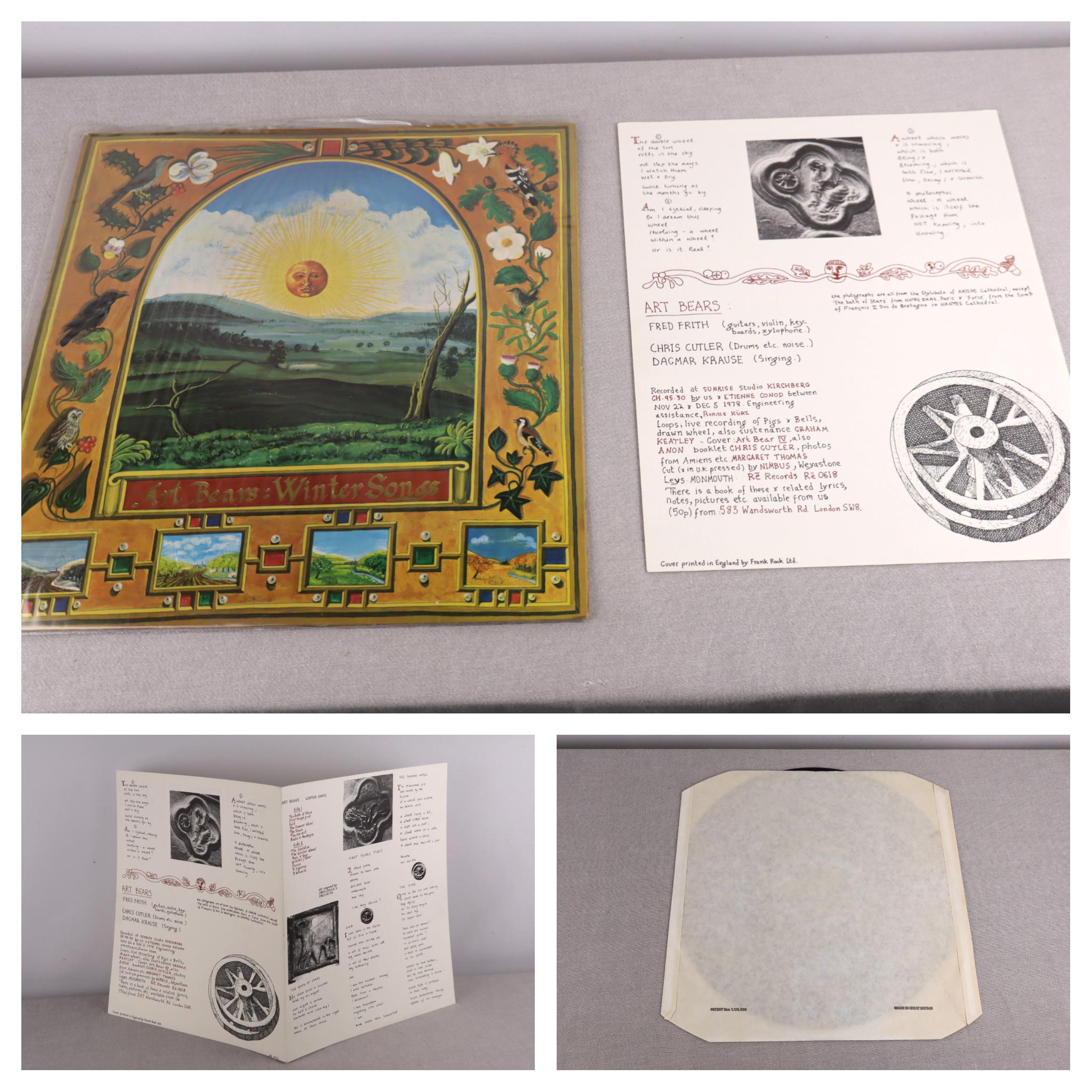 1979, Art Bears LP, Winter Songs Vinyl, Re 0618 Vinyl, Jazz Rock