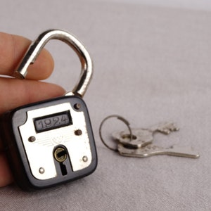 Volm 1924 Padlock, Retro Padlock and Keys, Steampunk Padlock, Old Padlock, Rustic Lock, Metal Padlock, German Padlock, Black Padlock, Lock