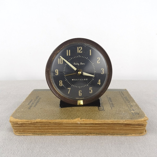 Westclox Baby Ben Clock, Vintage Westclox Clock for Parts, Bedside Clock, Old Clock, Mechanical Clock, Glow in the Dark Clock, Night Clock