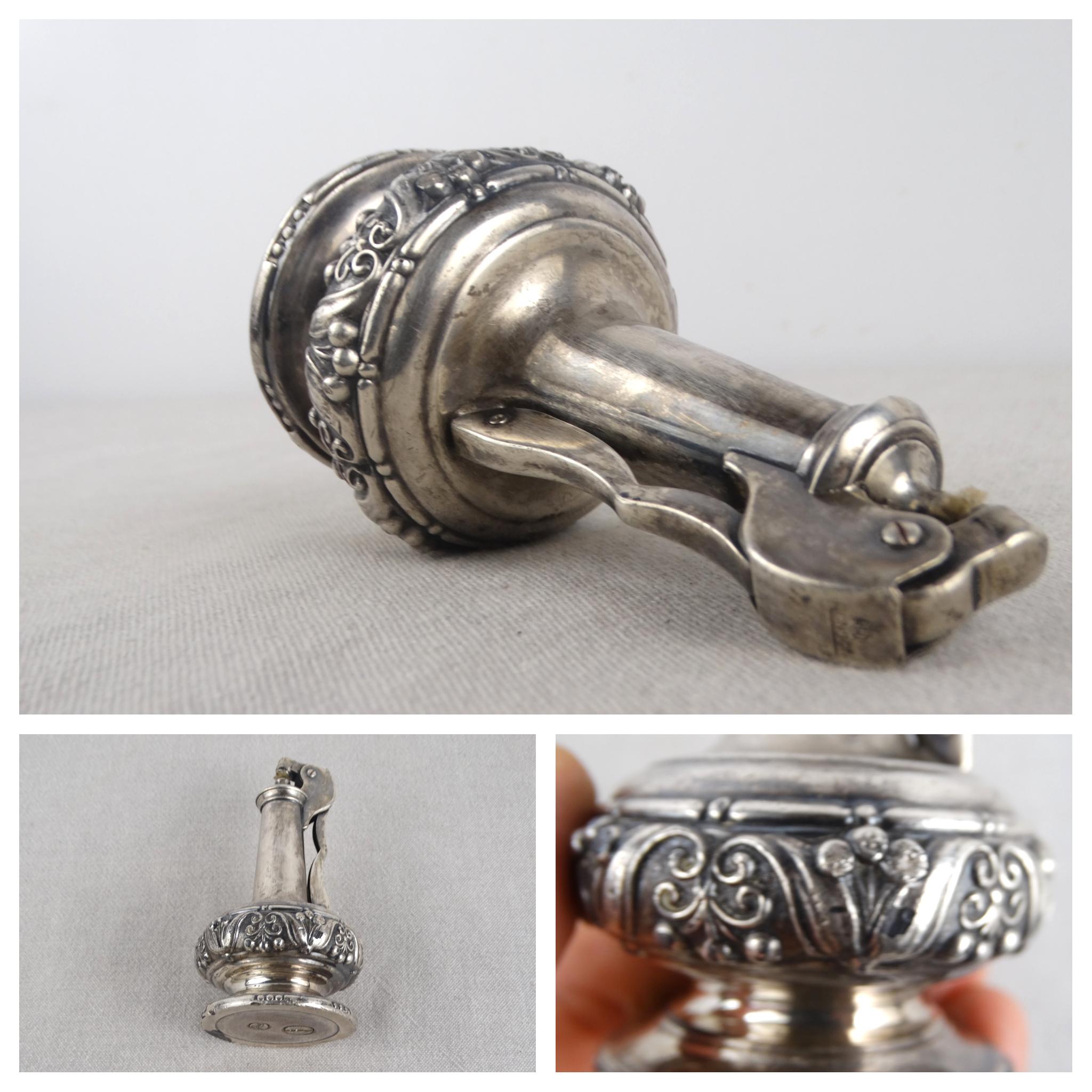 Silver Table Lighter, Ronson Decanter Deluxe Lighter, Art Deco