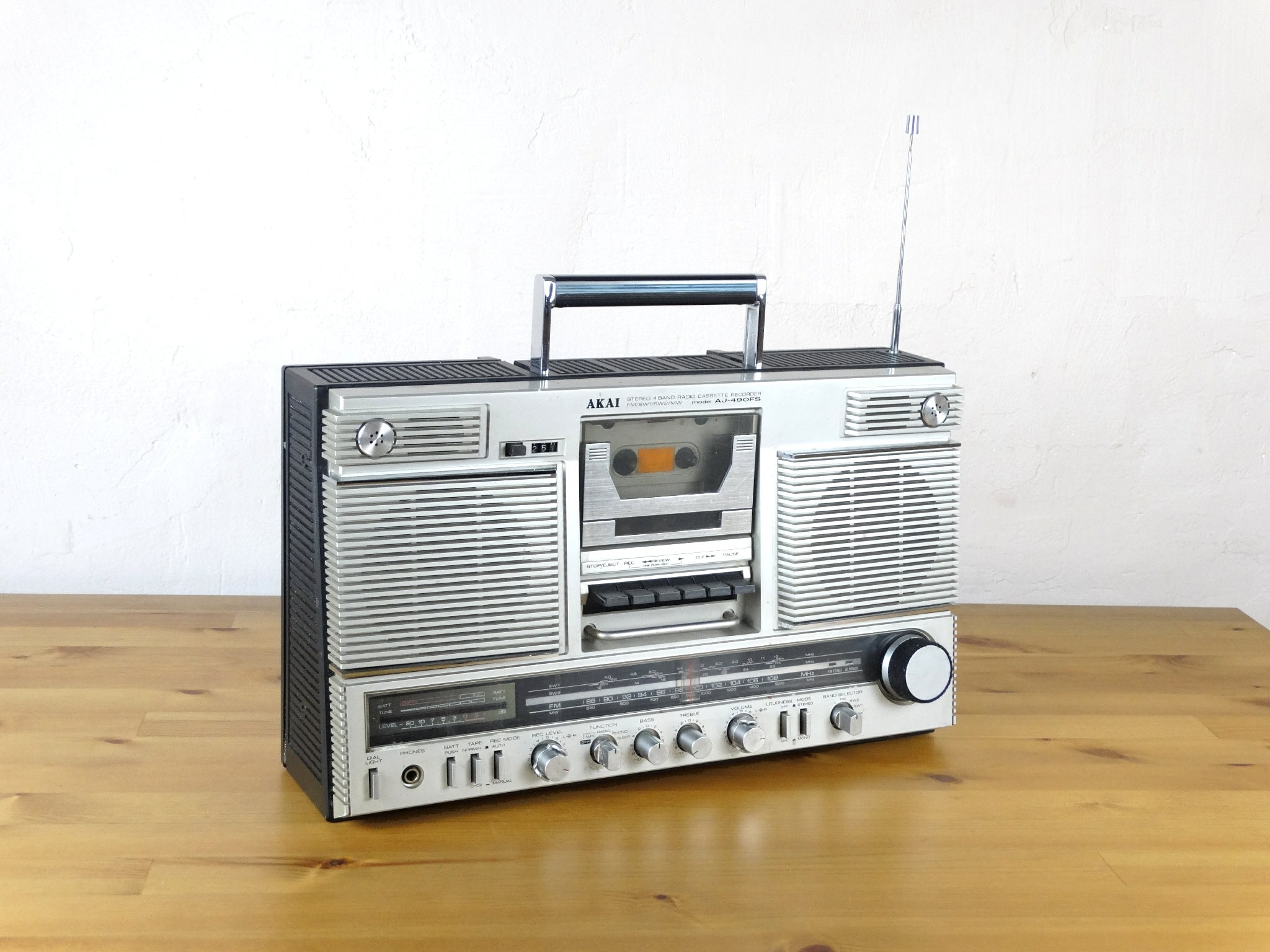 AKAI AJ 490FS, Vintage Boombox, Cassette Recorder, Boombox Radio