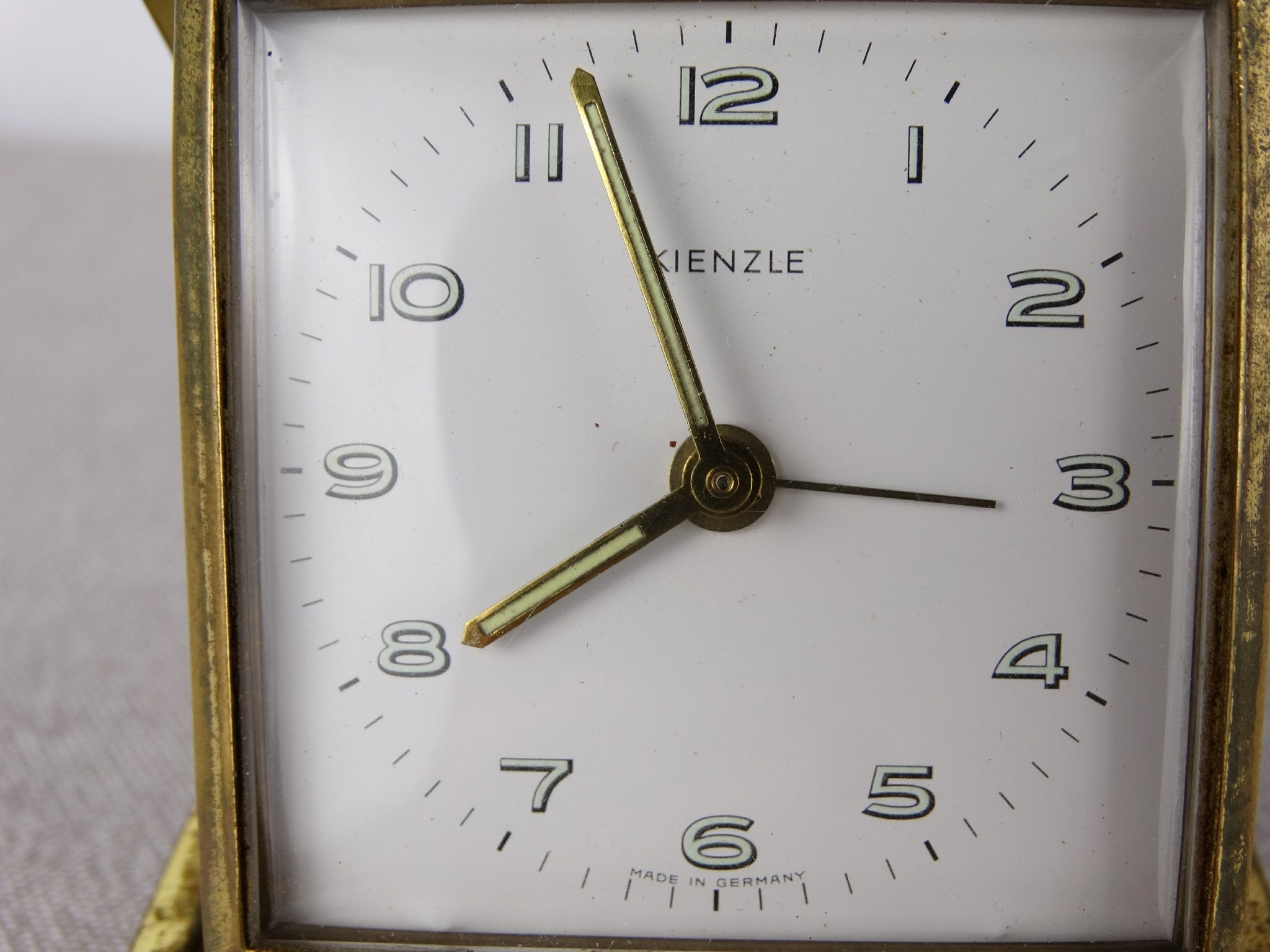 ヴィンテージ キエンツレ トラベル アラーム クロック、ドイツ製
