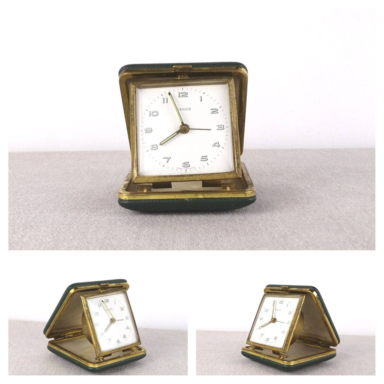 ヴィンテージ キエンツレ トラベル アラーム クロック、ドイツ製