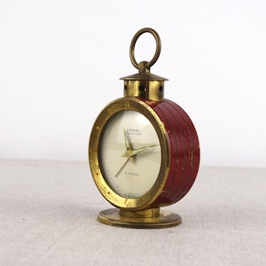 Lancel Alarm Clock, Swiss Alarm Clock, Brass Shelf Clock, Old Desk Clock, Brass Clock, Antique Swiss Clock, Mechanical Clock, Lancel Clock