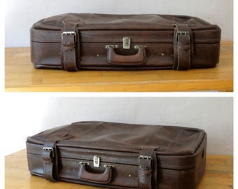 Leather Suitcase, Train Case, Leather Valise, Brown Luggage, Suitcase Table, Travel Trunk, Luggage, Cardboard Suitcase, Brown Suitcase