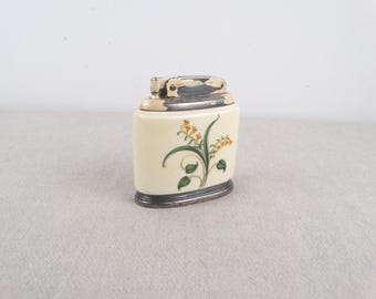Encendedor Ronson Minerva, Encendedor de mesa de porcelana, Encendedor de mesa Ronson, Encendedor de escritorio vintage, Encendedor de gasolina, Encendedor de oficina, Encendedor antiguo