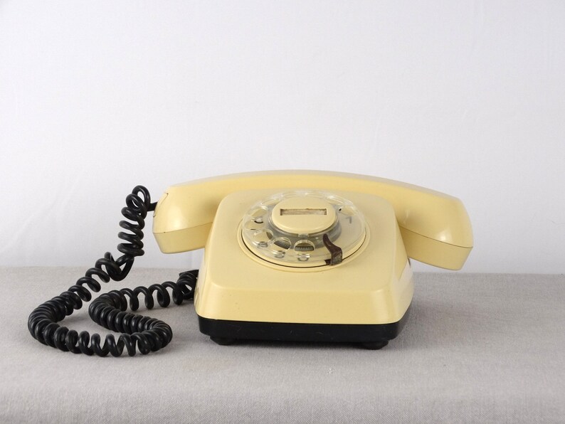 Old Telephone Rotary Phone Desk Telephone Beige Phone Landline Phone Retro Phone Bakelite Telephone Cream Telephone Bell Telephone