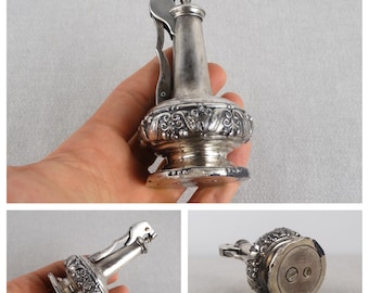 Silver Table Lighter, Ronson Decanter Deluxe Lighter, Art Deco