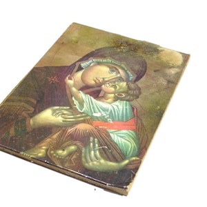 Virgin Mary, Jesus Christ, Religious Icon, Greek Orthodox Art, Religious Print, Catholic Decor, Religious Decor, Catholic Gift