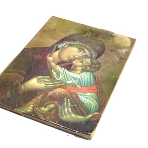 Virgin Mary, Jesus Christ, Religious Icon, Greek Orthodox Art, Religious Print, Catholic Decor, Religious Decor, Catholic Gift image 1