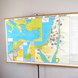 Palästina-Diagramm, religiöse Diagramm, religiösen Schule Poster, Leinwand Karte, Christian Poster, herunterziehen religiösen Diagramm, Diagramm, Bibel Poster