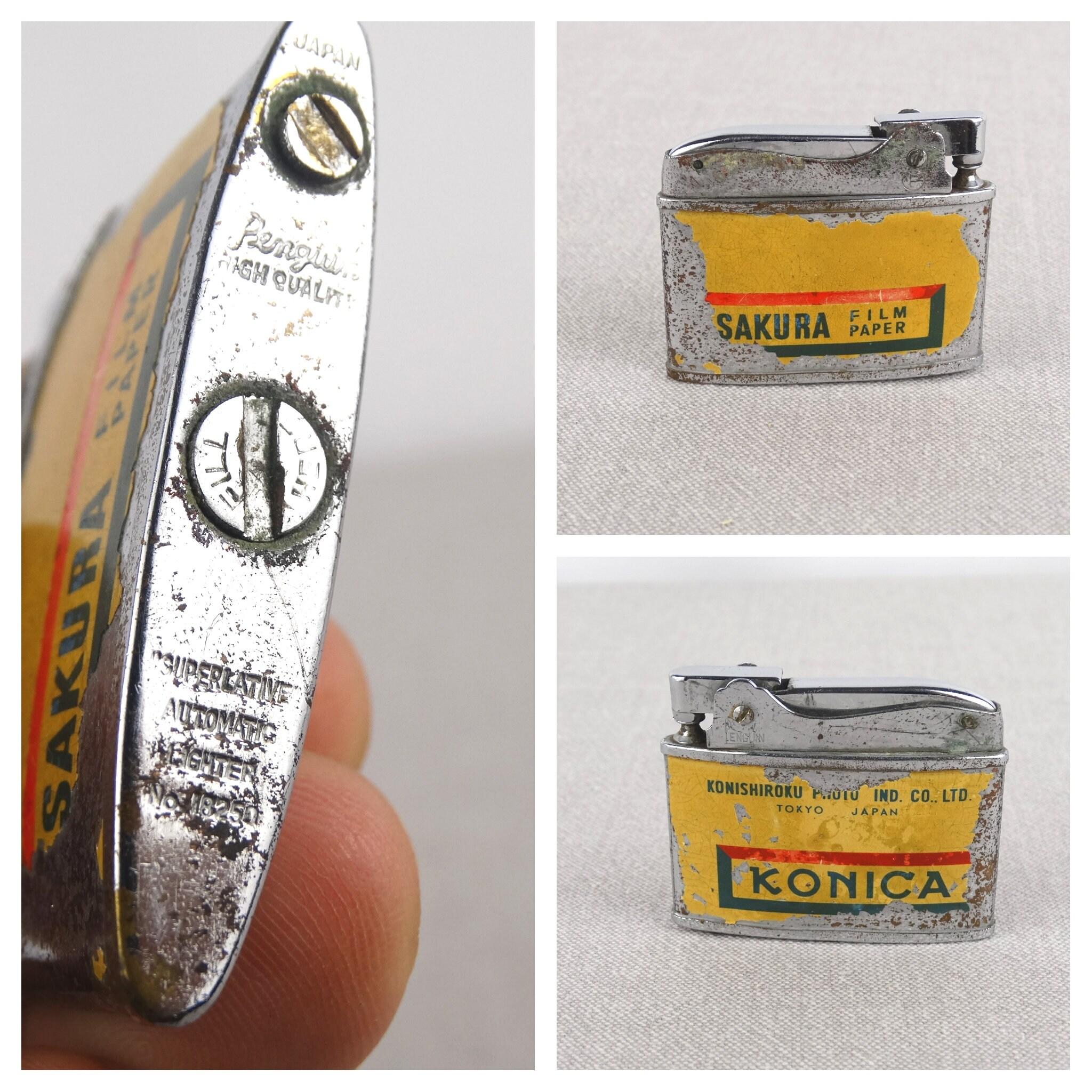 Vintage Penguin Lighters for Parts, Penguin Petrol Lighter