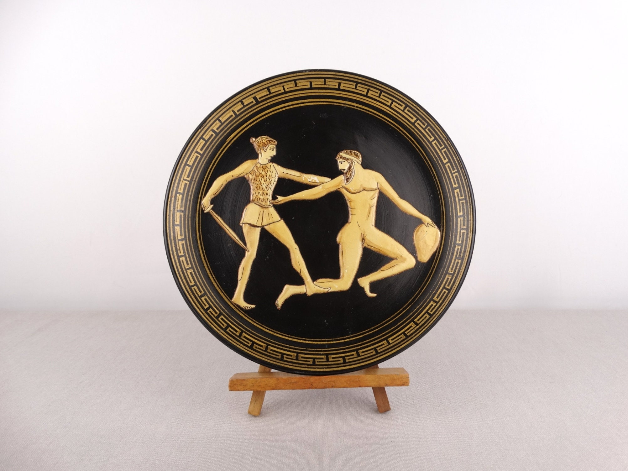 Greek Ceramic Plate Ancient Greek Decor Theseus Vintage Etsy