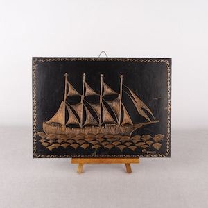 Etched Copper Wall Decor, Copper Ship, Engraved Copper Wall Art, Copper Wall Hanging, Copper Wall Decor, Copper Decor, Copper Art