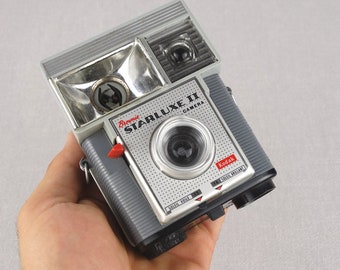 Ancien Appareil Photo Kodak Brownie Starflux 2, Flash Inclus, Format 127 - Déco Vintage