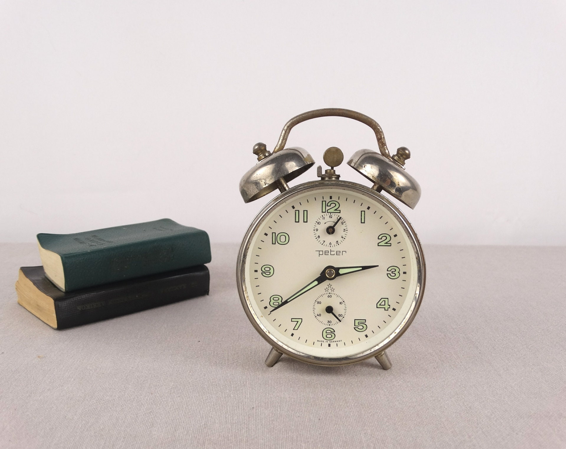 Arbeiten Peter Uhr, Vintage manuelle Uhr, Wind Up Uhr, Nachtuhr