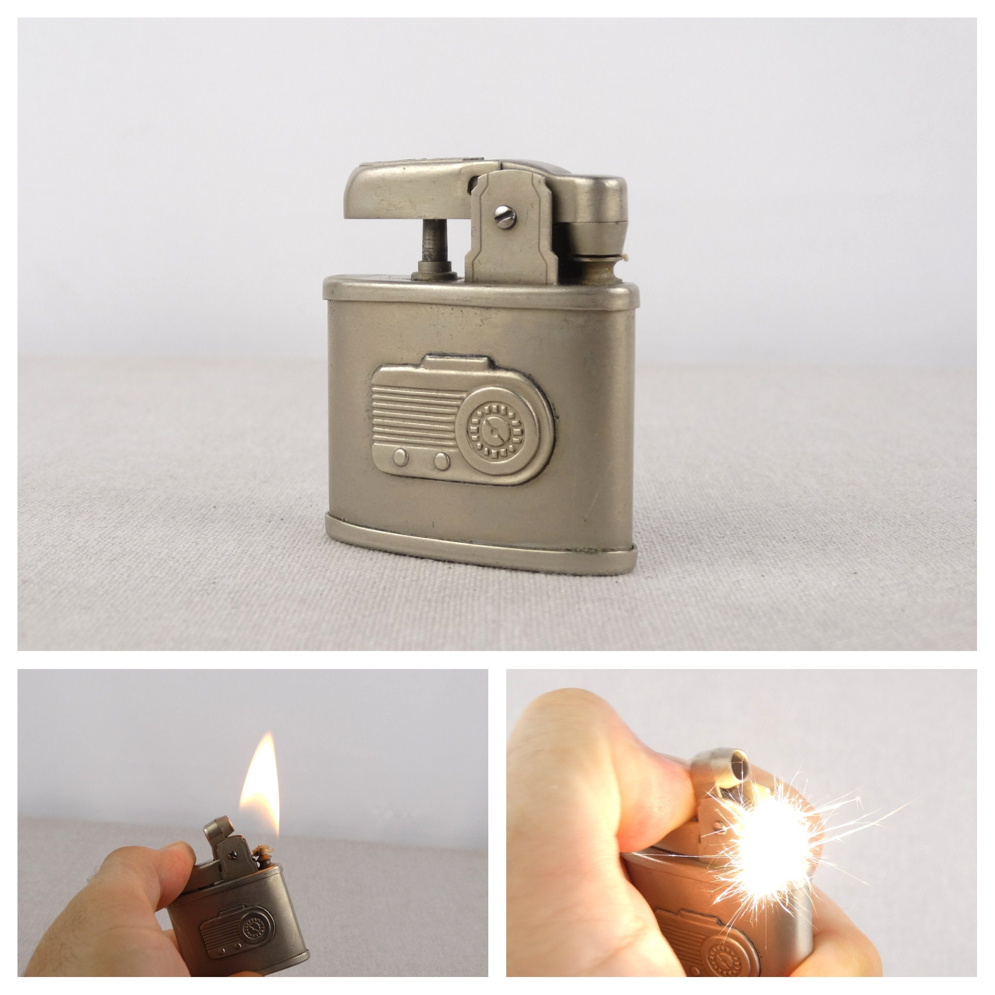 Vintage Pewter Lighter Petrol Lighter Retro - Etsy