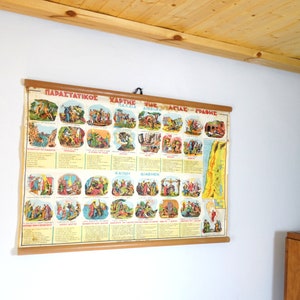 Religiösen Schulkarte, religiöse Poster, Leinwand-Karte, Lehrer-Geschenk, Schule Karte, große Pull-Down-Diagramm, religiöse Diagramm, Bibel-Poster