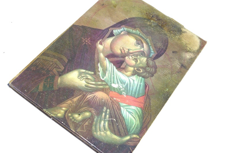 Virgin Mary, Jesus Christ, Religious Icon, Greek Orthodox Art, Religious Print, Catholic Decor, Religious Decor, Catholic Gift image 2