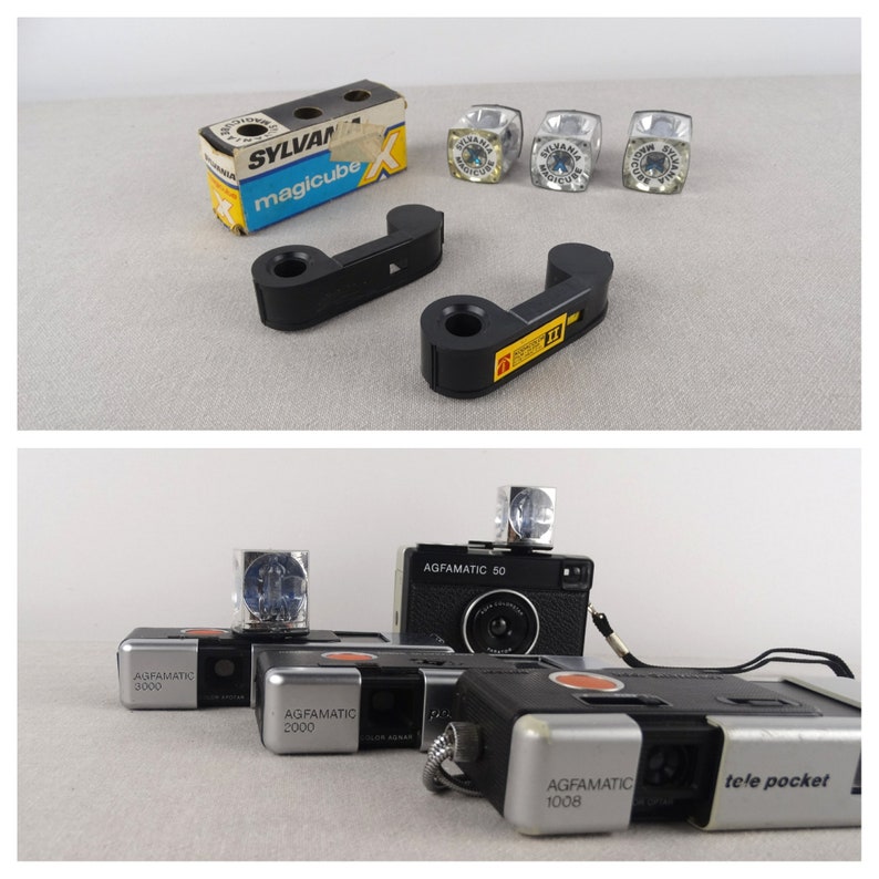Vintage Agfamatic Pocket Cameras, Retro Camera Set, Old Film Camera, 110 Catridge Cameras, Agfamatic, Lomography Camera, Photographer Camera image 9