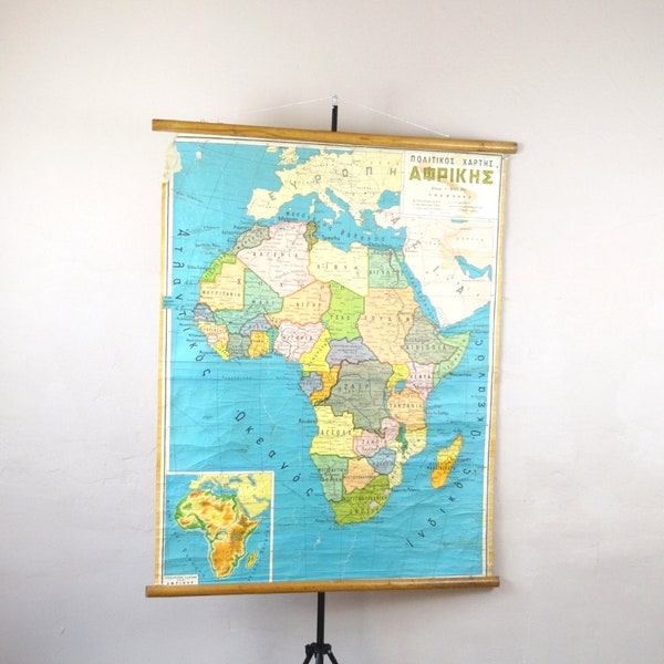 Canvas Map of Africa Etsy