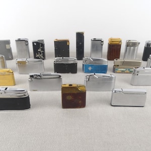 Set of 22 Lighters for Parts, Vintage Lighters Parts, Old Gas Lighters, Butane Lighters, Lighter Collector Gift, Lighters Set, Lighters Lot