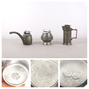 Pewter Lighters, Pewter Table Lighters, Cigar Lighter, Table Top Lighter, Old Lighter Holder, Metal Table Lighter, Vintage Desk Lighter