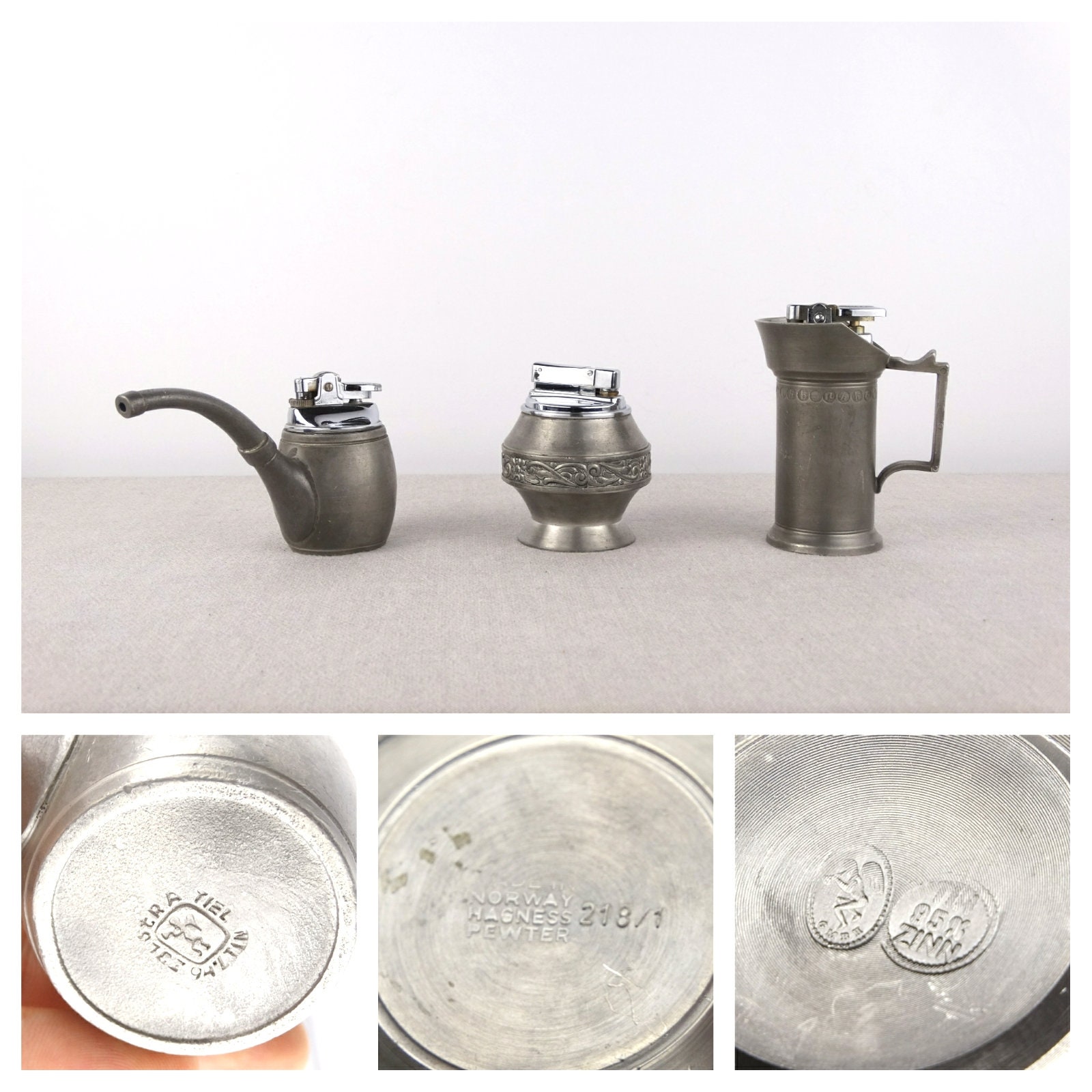 Art & Collectibles Table Top Lighter Vintage Desk Lighter Metal Table