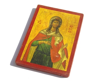 Santa Domenica, Greek Orthodox Icon, Christian Religious Icon Print, Byzantine Icon, Baptism Gift for Godparents, Catholic Art, Altar Decor