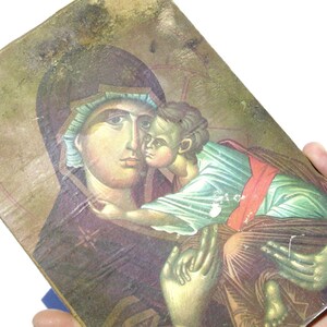 Virgin Mary, Jesus Christ, Religious Icon, Greek Orthodox Art, Religious Print, Catholic Decor, Religious Decor, Catholic Gift image 4