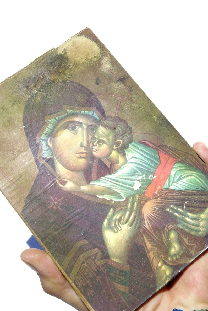 Virgin Mary, Jesus Christ, Religious Icon, Greek Orthodox Art, Religious Print, Catholic Decor, Religious Decor, Catholic Gift image 4