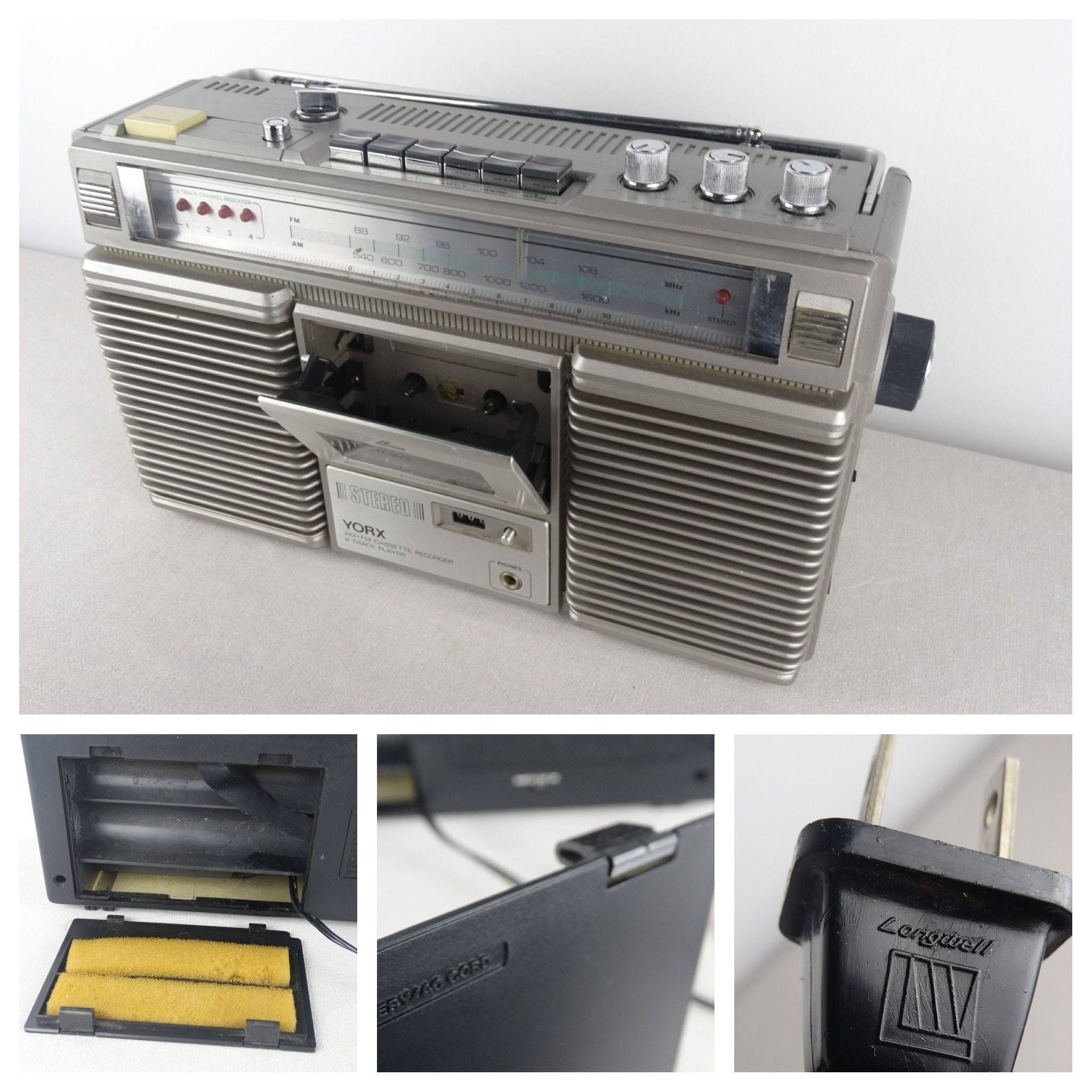 Vintage YORX K6060 8 Track Player for Parts, YORX Cassette Recorder ...