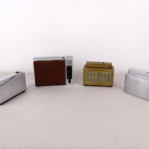 Vintage Table Lighters, Parts For Lighters, Brass Table Lighter, Leather Lighter, Old Table Lighter, Collector Lighter, Table Lighters Lot,