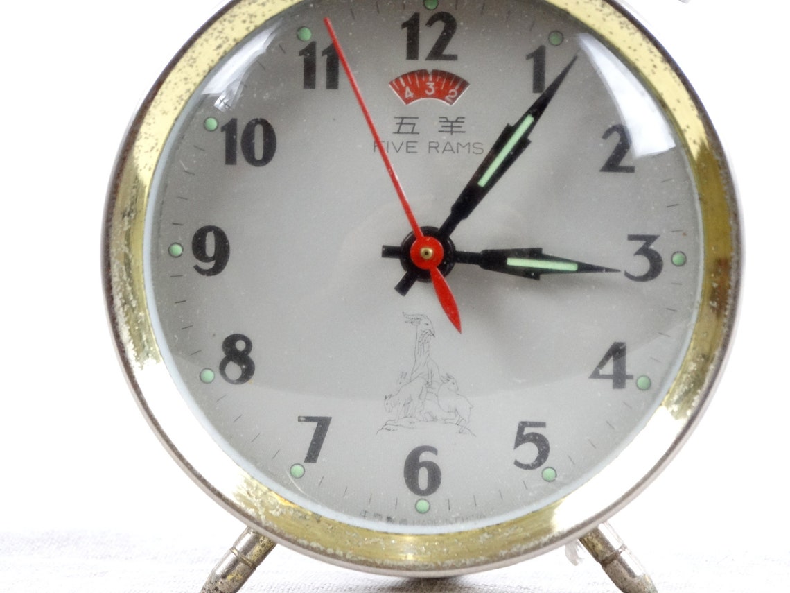 Five Rams Clock, Old Clock, Bell Clock, Wind up Clock, Retro Clock ...