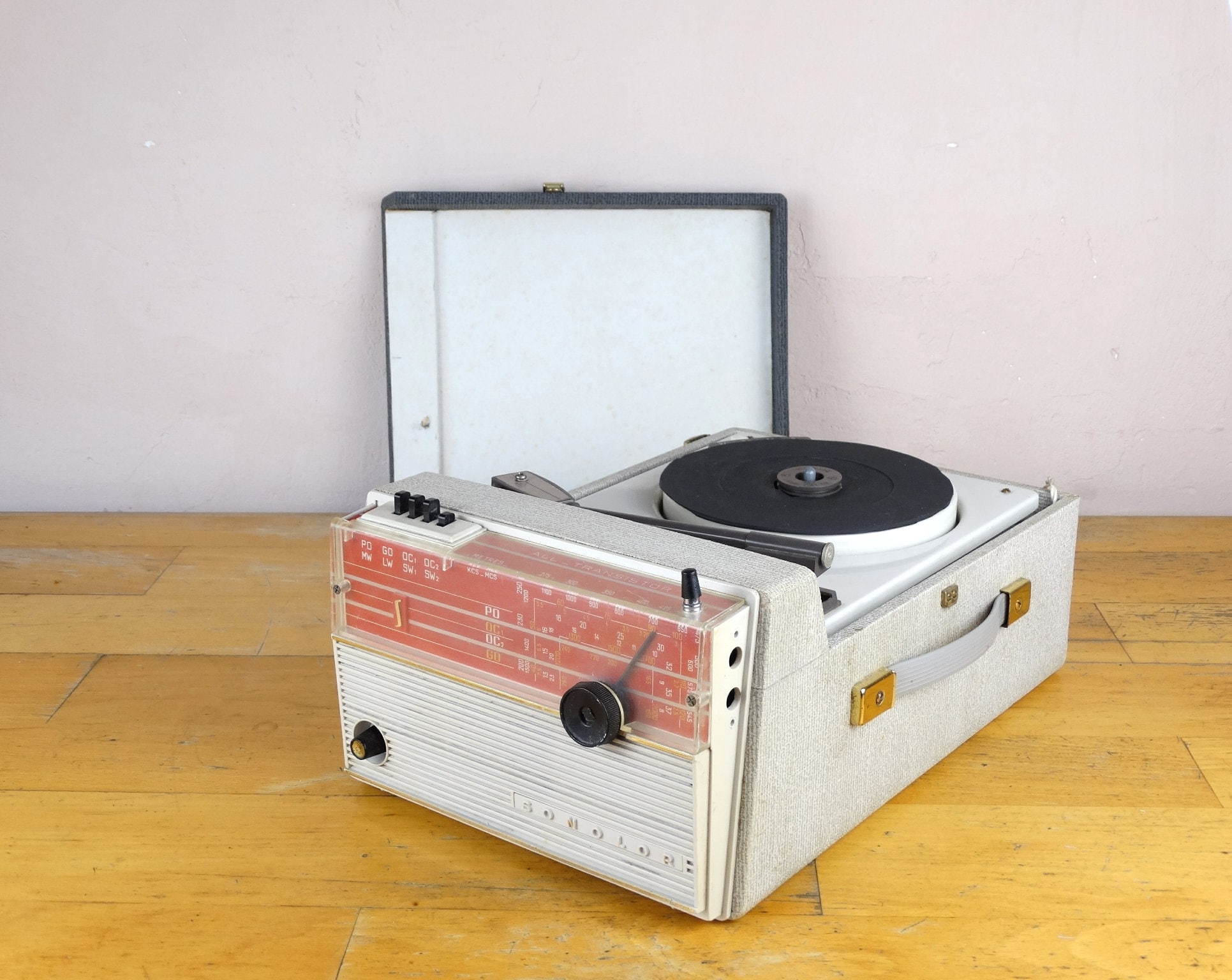 Tocadiscos vintage Solo, tocadiscos rojo retro fabricado en Alemania -   México