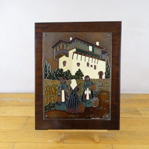 Repoussed Kupfer Wandbehang, griechische Kupfer Wandkunst, Kupfer Repousse, griechische Volkskunst, repoussed Kupfer Kunst, geprägt Kupfer, Kupfer hängen