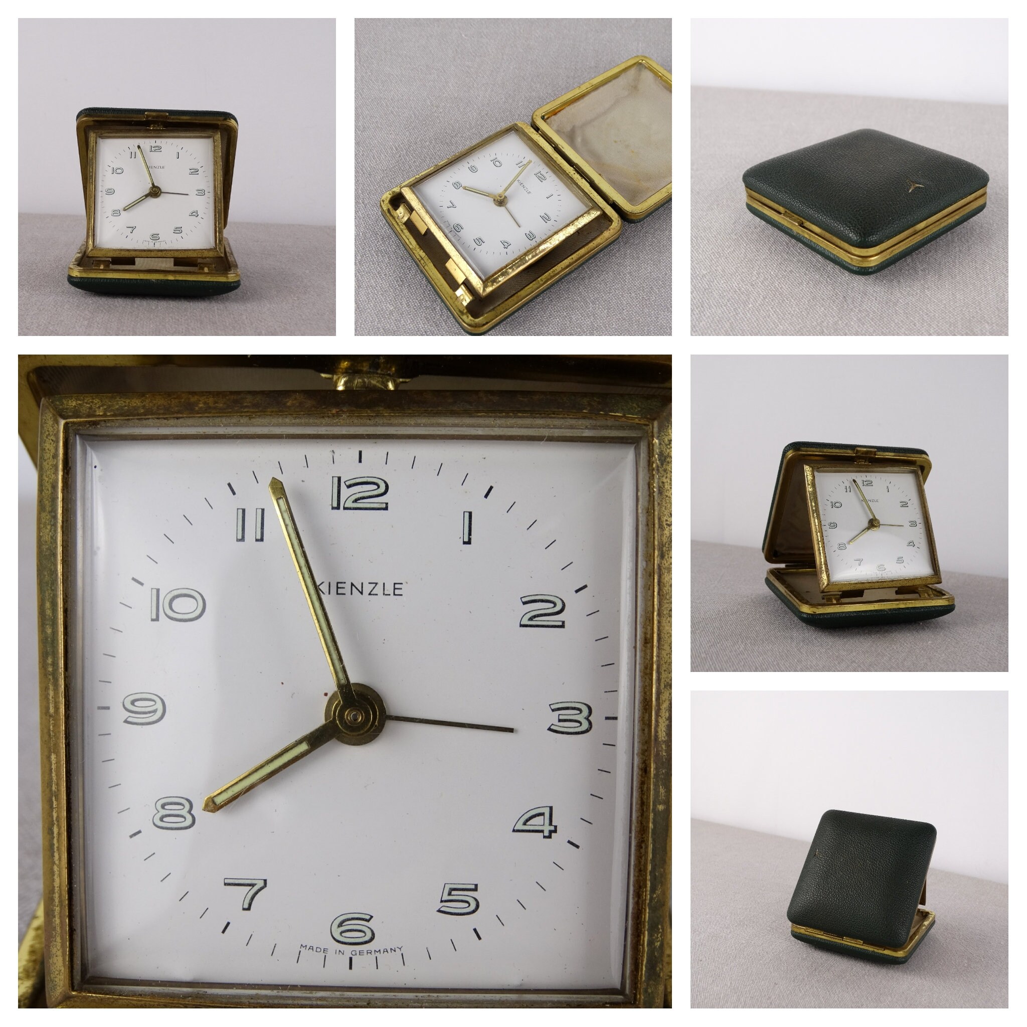 ヴィンテージ キエンツレ トラベル アラーム クロック、ドイツ製