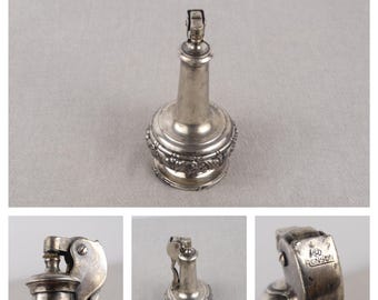 Silver Table Lighter, Ronson Decanter Deluxe Lighter, Art Deco
