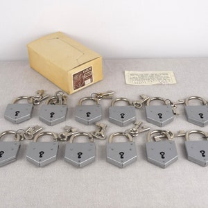 Vintage Elzett Padlocks Set, 45mm Padlocks, Padlock Supplies, Padlock Charm Lot, Iron Padlocks Padlock Set, Padlock Collector Gift, Padlocks