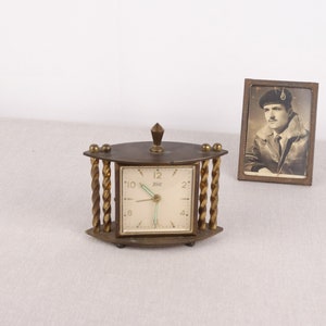 Vintage Walt Clock, Brass Alarm Clock, Old Clock Parts, West Germany Clock, Wind Up Clock, Time Piece Clock, Bedside Clock, Manual Clock,