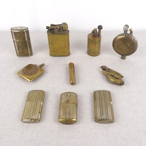 Trench Art Lighters, Brass Lighter, Trench Lighter, Torch Lighter, Vintage Petrol Lighter, Old Lighter, Pocket Lighter, Antique Lighters Lot
