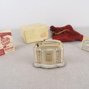 Encendedor de mesa Ronson Diana, encendedor de mesa plateado, encendedor vintage, encendedor de oficina, encendedor de gasolina, encendedor art déco, encendedor de escritorio, Ronson