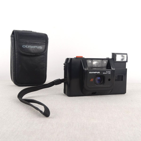 1984, Olympus Trip AF Kamera, 35mm Filmkamera, Fotokamera, Vintage Kamera, Autofokus Kamera, Olympus Kameratasche, Blitzkamera