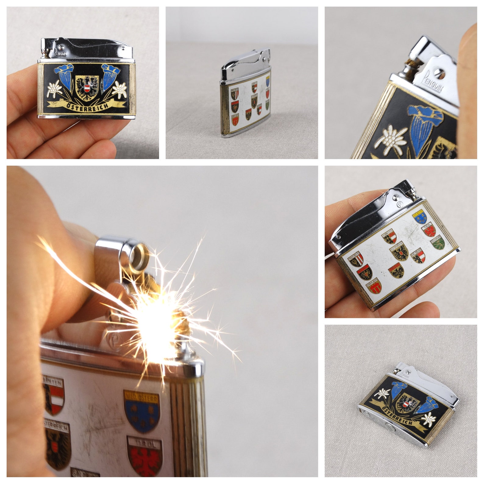 Penguin Lighter 18250 Working Lighter Vintage Automatic Etsy